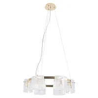 Люстра подвесная ENCANTO SP6 Crystal Lux прозрачная на 6 ламп, основание золотое в стиле современный Люстра подвесная ENCANTO SP6 Crystal Lux прозрачная на 6 ламп, основание золотое в стиле современный